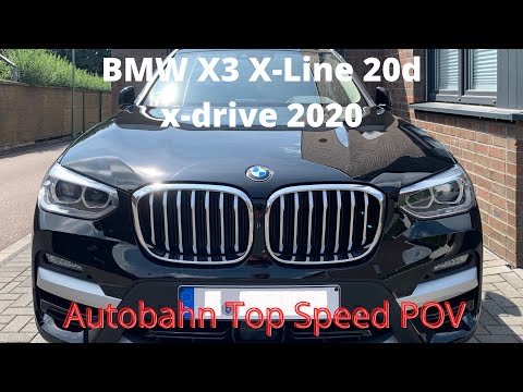 BMW X3 G01 2020 x-drive 20d X-Line AUTOBAHN TOP SPEED 215km/h POV 190ps GoPro 4K
