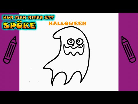 Hur man ritar ETT HALLOWEEN SPÖKE| Rita Det Själv | Lär dig att rita enkelt