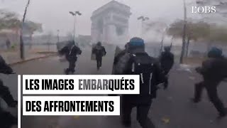 Affrontements sous l'Arc de Triomphe : les images embarquées des policiers face aux "gilets jaunes"