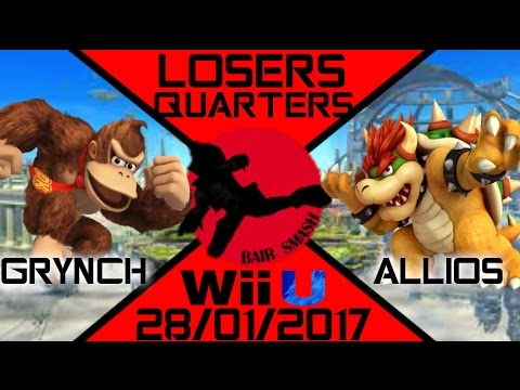 Bair Smash 9 Loser Quarter Finals- BS// Grynch (DK) Vs. BS// Allios (Bowser, Jr.) - Smash Wii U