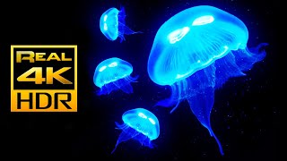 Amazing Jellyfish Aquarium in 4K HDR - Soothing & Relaxing Music - Great for Oled HDR TV's