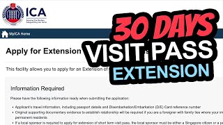 How to Extend Visit Pass / STVP extension Tourist Visa for 30 Days in Singapore ICA