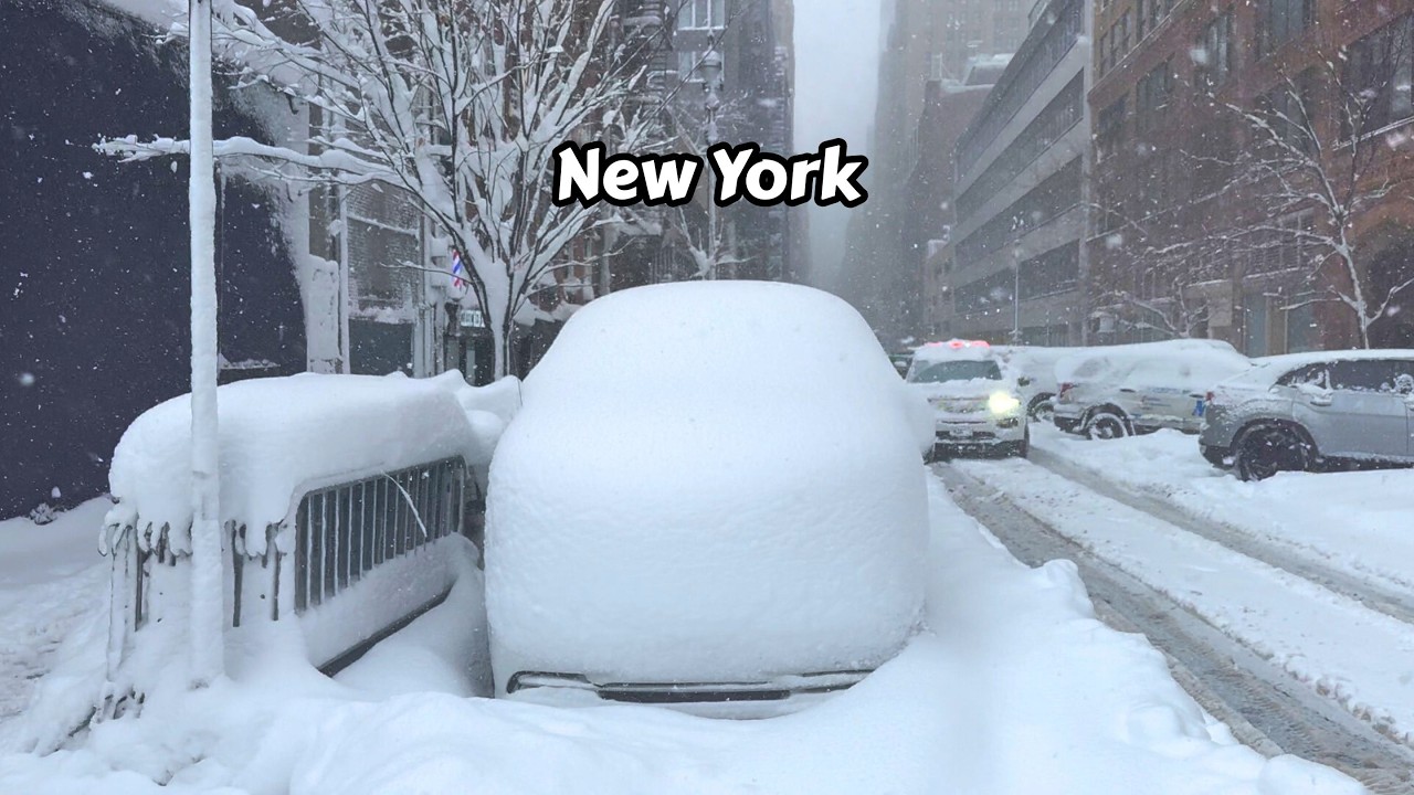Biggest NYC Snowstorm 2026 Heavy Blizzard Walk In Manhattan NY