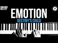 Destiny's Child - Emotion Karaoke SLOWER Acoustic Piano Instrumental Cover Lyrics MALE KEY
