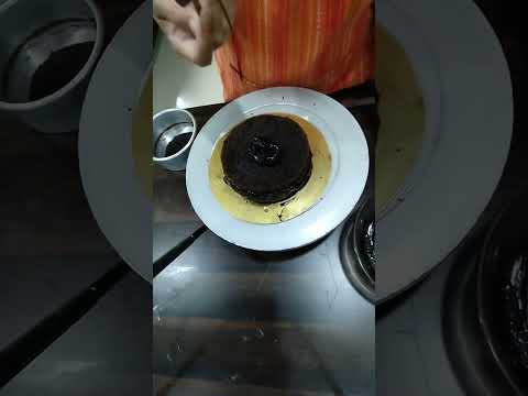 making of Chocolate truffle cake