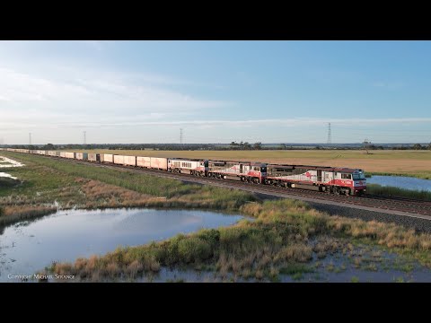 1PM9 SCT Mixed Freight & Steel Train With QUBE Steel Wagons (25/11/2022)- PoathTV Australian Railway