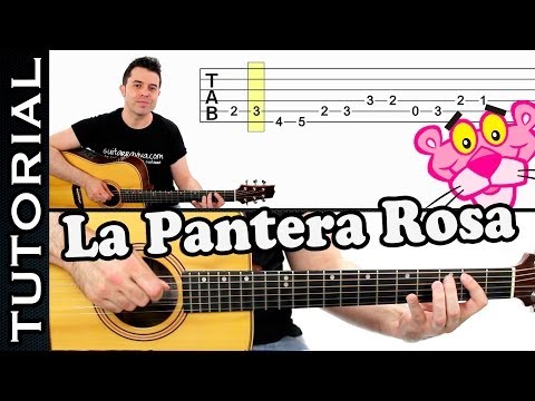 como tocar LA PANTERA ROSA en guitarra FACIL Principiantes y novatos acústica o criolla tutorial