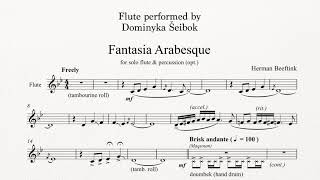 Herman Beeftink - &quot;Fantasia Arabesque&quot; for Solo Flute and Percussion (Sheet Music)