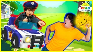 Tag with Ryan Game Challenge with New Police Car a