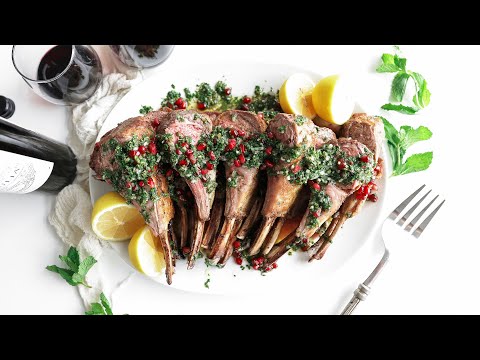 Lamb Rack with Mint Chimichurri Sauce