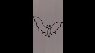 One line Bat 🦇 Art | Easy One Stroke Drawing | Drawing Bat in One Line |Satisfying Creative Art