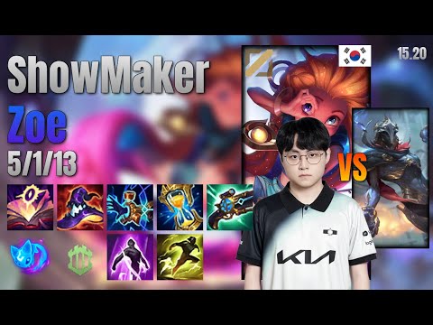 ShowMaker Mid Zoe vs Viktor lol KR solo rank Full Game 15.20 | 쇼메이커 조이 vs 빅토르