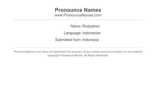 How to pronounce Rudyatmo