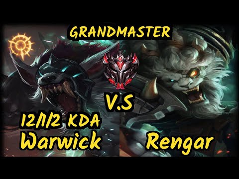 WARWICK vs RENGAR - 12/1/2 KDA JUNGLE GAMEPLAY - TR Ranked GRANDMASTER