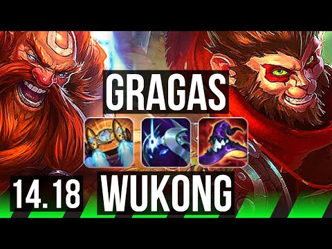 GRAGAS vs WUKONG (JGL) | Rank 2 Gragas, 7k comeback, 37k DMG, Rank 26 | NA Challenger | 14.18