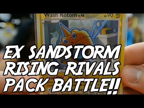 [SECRET RARE PULL] EX Sandstorm + Rising Rivals Pack Battle Vs TeamBoosterBreak & shaXXam!!