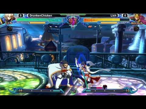 Blazblue: Chrono Phantasma @ TGITSB #2 - DrunkenChicken (Jin) vs Lich (Relius)