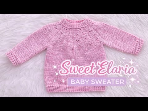 Easy Knit Baby Sweater | Beautiful Eyelet Round Yoke Jumper | Beginner Friendly (NB to 3 yrs)