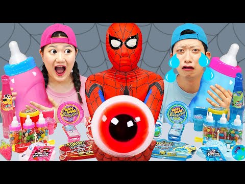 ASMR JELLY CANDY PINK BLUE PARTY 다양한 블루 핑크 아이스크림 젤리 DESSERTS ICE CREAM MUKBANG EATING SOUND HUBABI