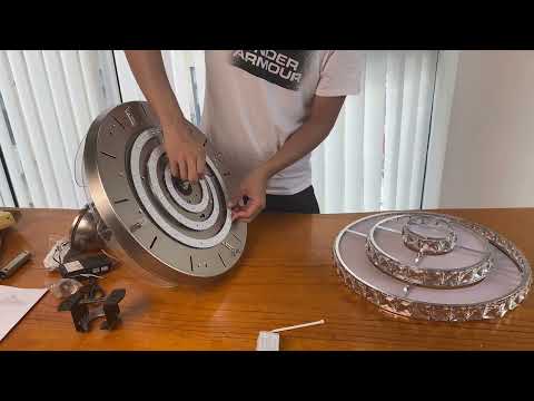 DS-BL31/Installation video for the crystal fan remote control chandelier.