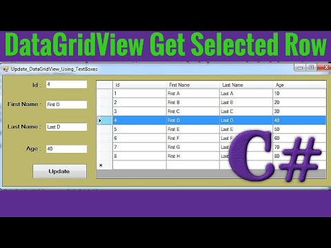 C# - Get Selected Row Values From DataGridView Into TextBox In C# [ With Source Code ] Video