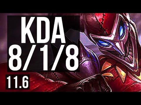 SHACO vs XIN ZHAO (JUNGLE) | Rank 4 Shaco, 8/1/8, 2.9M mastery, 300+ games | KR Challenger | v11.6