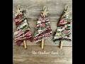 Cinnamon stick and scrap fabric Christmas tree ornaments