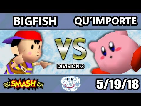 GOML 2018 - Bigfish (Ness) Vs. Qu'importe (Kirby) SSB64 Division 3