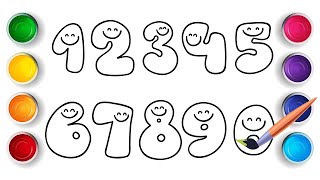 Number Coloring Pages | Learn  & Count Numbers For Kids | Draw And Color the Numbers