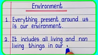 10 Lines on Environment In English l Essay Writing on Environment in English