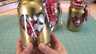 Valentine's Day Decorated Mason Jars w/ Treats!