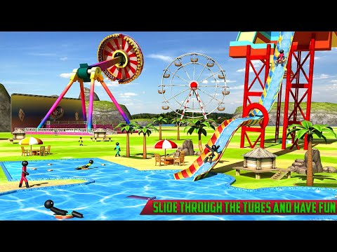 Water Slide Stickman Fun Park Video