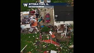 Tornadoes damage structures on south side of Streator, Illinois in Thursday severe weather outbreak