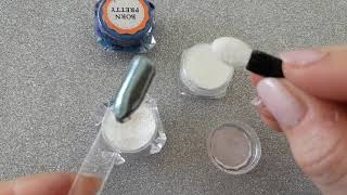 Applicazione polveri a specchio, perla e chrome su semipermanente