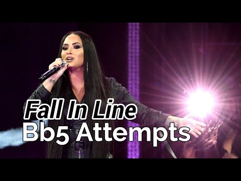 Demi Lovato 'Fall In Line' Bb5 High Note Attempts