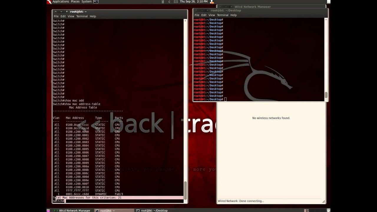 Mac Address Flooding with MacOf tool