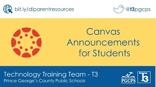 PGCPS Canvas Announcements for Students