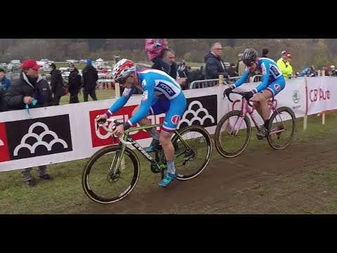 Jonáš Březina​ na kole Stevens na mistrovství Evropy v cyklokrosu v Táboře