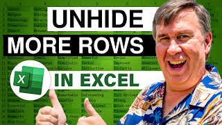 Excel - Easy How To Unhide Multiple Rows - Episode 2561d