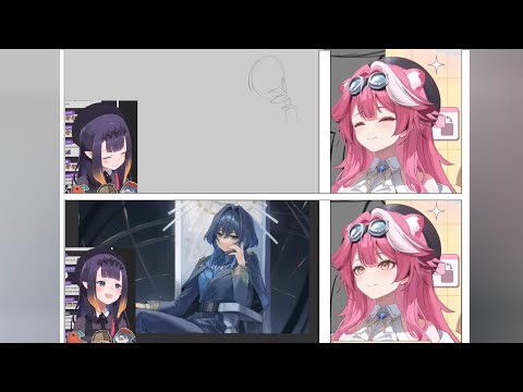 Raora amazed by Ina's art skill【Hololive English Subbed】