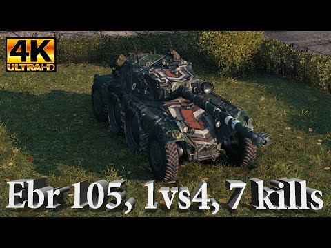 Panhard EBR 105 Video in Ultra HD 4K🔝 1vs4, 7 Kills, 6.4K DMG, 1808 Assist | World of Tanks