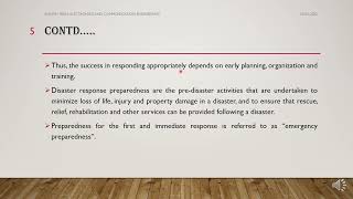MODULE 3/ Disaster response  objectives, requirements