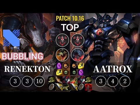 DRX Bubbling Renekton vs Aatrox Top - KR Patch 10.16