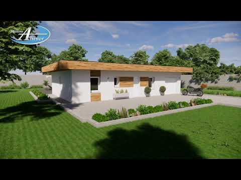 Notre Nouvelle Condor, une maison moderne de plain-pied à toit terrasse qui se distingue en mélangeant nos deux compétences, le dur et le bois avec des lignes épurées qui allie esthétisme et fonctionnalité.