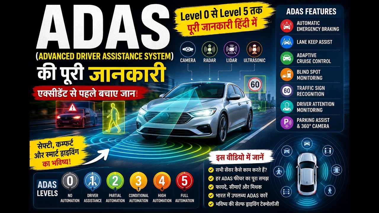 ADAS Explained in Hindi | Advanced Driver Assistance System Complete Guide