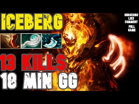 Iceberg  Shadow fiend MID SO Aggressive NO ONE CAN STOP HIM gameplay gg in 18 mins