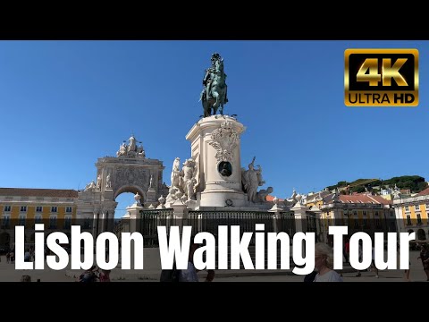 [4K] Passeio a Pé por Lisboa - Da Baixa ao Miradouro Mais Alto da Cidade