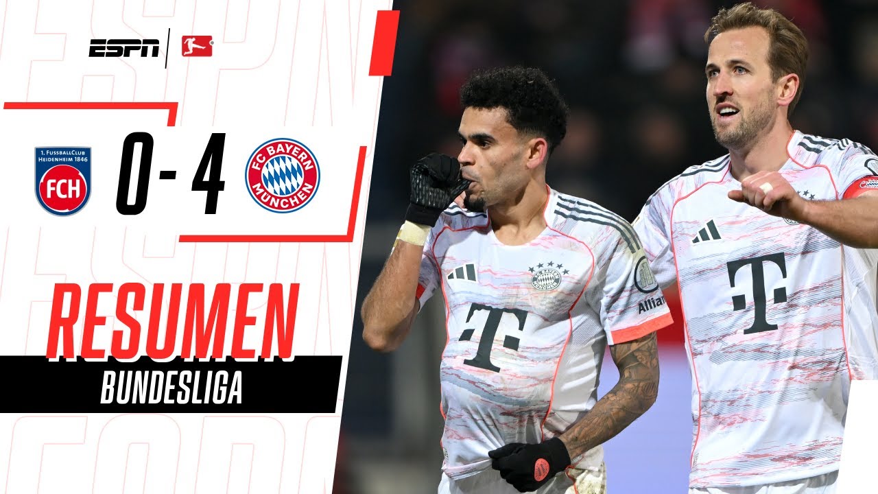 TANTOS DE DÍAZ Y KANE PARA UN BAYERN QUE CERRÓ EL AÑO GOLEANDO | Heidenheim 0-4 Bayern | RESUMEN