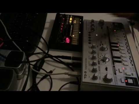 Behringer TD-3 MIDI Sync with Korg Volca Beats - Techno Live Session🎶🔉🎧👽🔊🎚