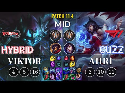KT HyBriD Viktor vs T1 Cuzz Ahri Mid - KR Patch 11.4
